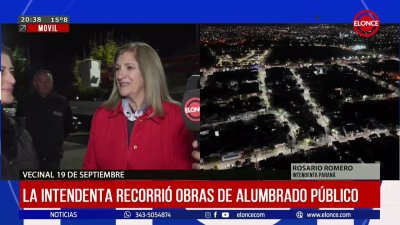 La intendenta recorri&oacute; obras de alumbrado p&uacute;blico en la Vecinal 19 de Septiembre